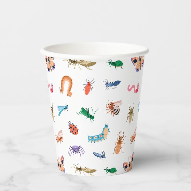 Cute Colourful Insect Pattern Paper Cups (Front)
