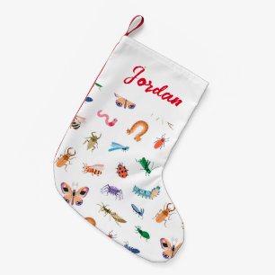 Cute Colourful Insect Pattern Small Christmas Stocking