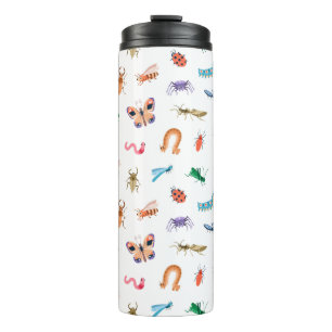 Cute Colourful Insect Pattern Thermal Tumbler