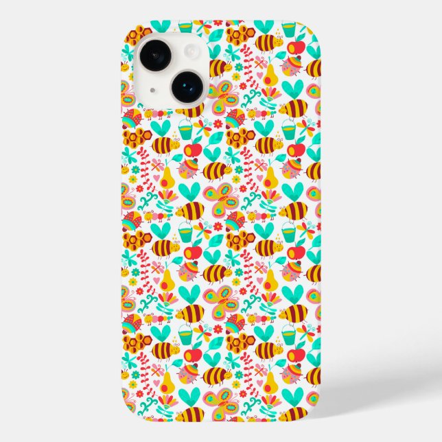 Cute colourful insects patterns Case-Mate iPhone case (Back)