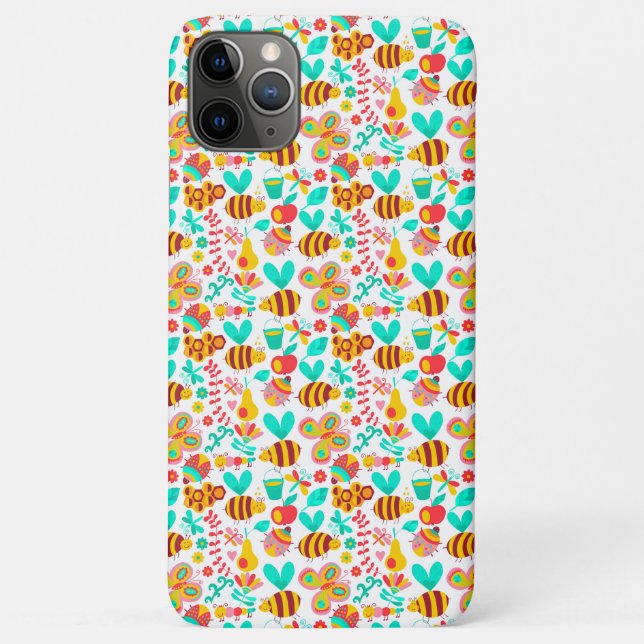 Cute colourful insects patterns Case-Mate iPhone case (Back)