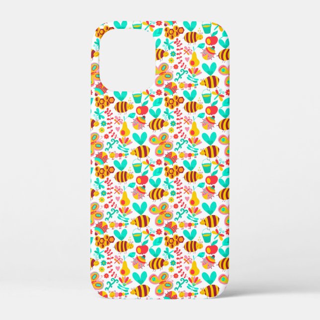 Cute colourful insects patterns Case-Mate iPhone case (Back)