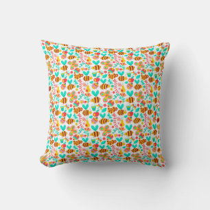 Cute colourful insects patterns cushion