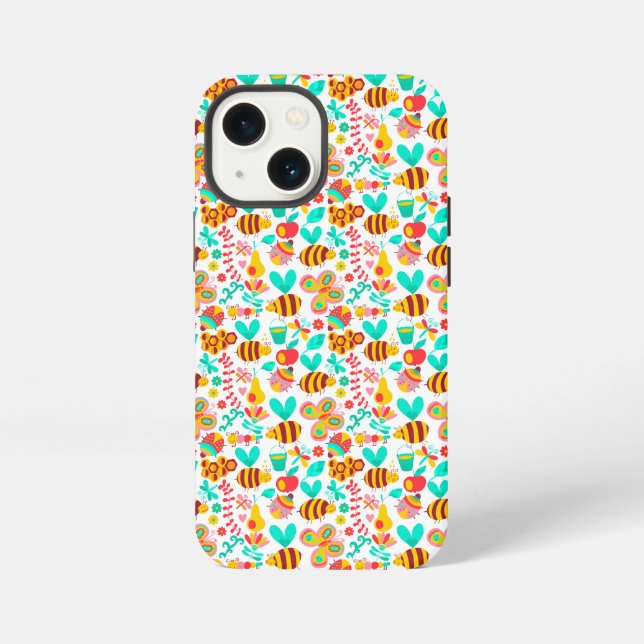 Cute colourful insects patterns iPhone case (Back)