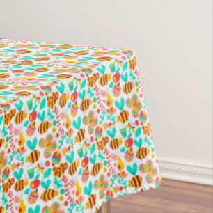 Cute colourful insects patterns tablecloth
