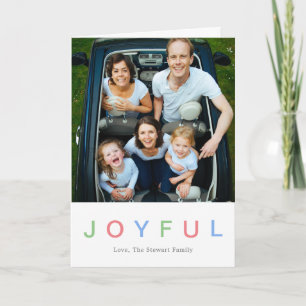Cute Colourful Joyful Photo Modern Holiday Card