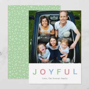 Cute Colourful Joyful Photo Modern Holiday Card