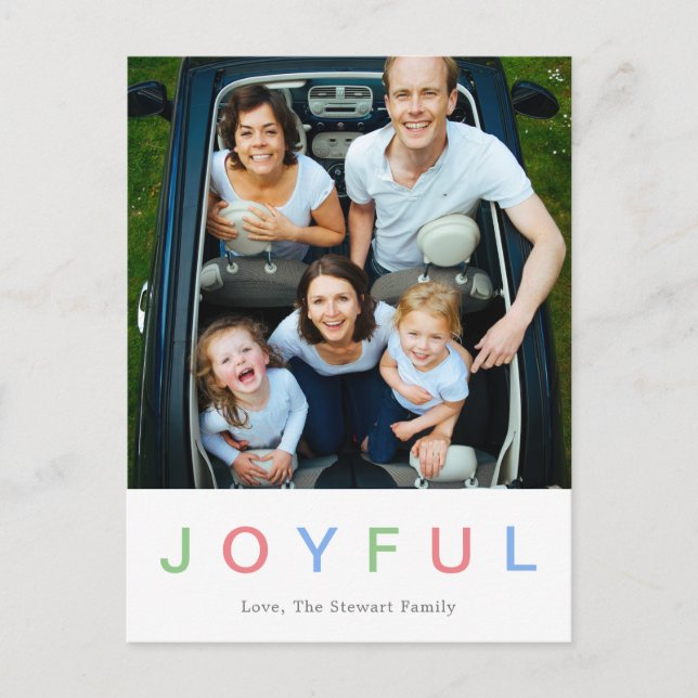 Cute Colourful Joyful Photo Modern Holiday Postcard (Front)