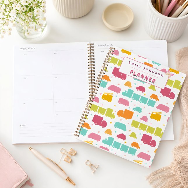 Cute Colourful Kids Background Custom Name Planner (Cute Colorful Kids Background Custom Name Planner. )