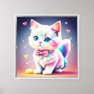 Cute Colourful Kitten-84301 Canvas Print