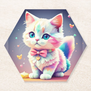 Cute Colourful Kitten-84301 Paper Coaster