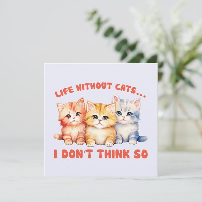 Cute Colourful Kittens - Life Without Cats? (Standing Front)