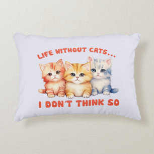 Cute Colourful Kittens - Life Without Cats? Decorative Cushion