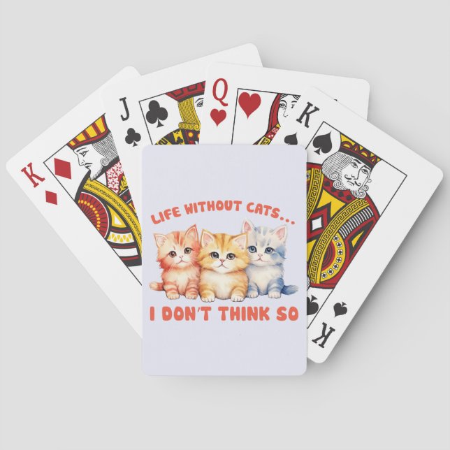 Cute Colourful Kittens - Life Without Cats? Playing Cards (Back)