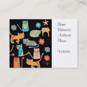 Cute Colourful Kitty Cats Gifts for Cat Lovers Business Card