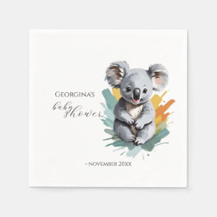 Cute Colourful Koala Baby Shower Napkin