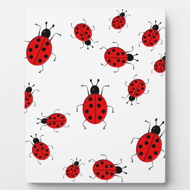 Cute colourful ladybugs clip art plaque (Front)