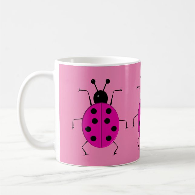 Cute colourful ladybugs ,lucky charm coffee mug (Left)