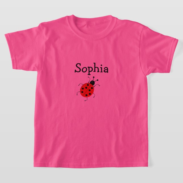 Cute colourful ladybugs ,lucky charm personalised T-Shirt (Laydown)