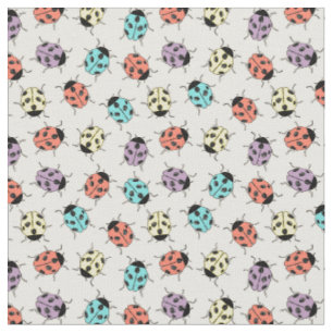 Cute Colourful Ladybugs Pattern Fabric