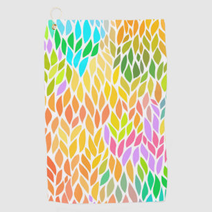Cute colourful leaves pattern golf towel