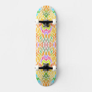 Cute colourful leaves pattern skateboard