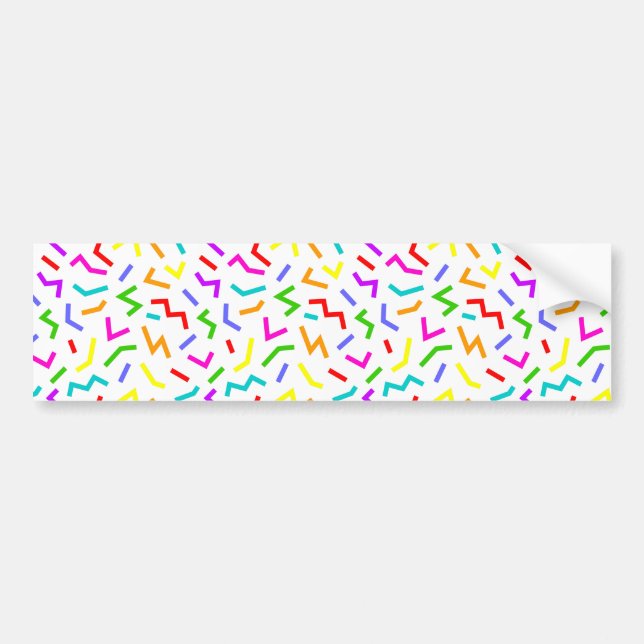 Cute colourful lines patterns bumper sticker (Front)