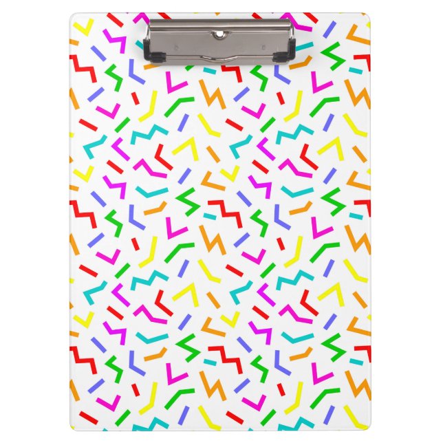 Cute colourful lines patterns clipboard (Front)
