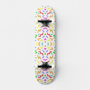 Cute colourful lines patterns skateboard