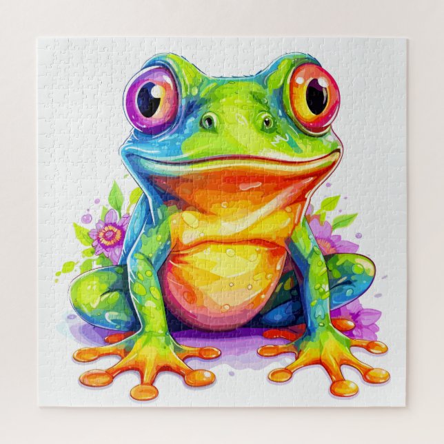 Cute Colourful Little Froggie Jigsaw Puzzle (Vertical)