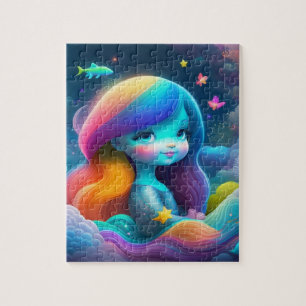 Cute Colourful Little Mermaid Jigsaw Puzzle
