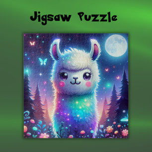 Cute Colourful Llama Holographic Jigsaw Puzzle