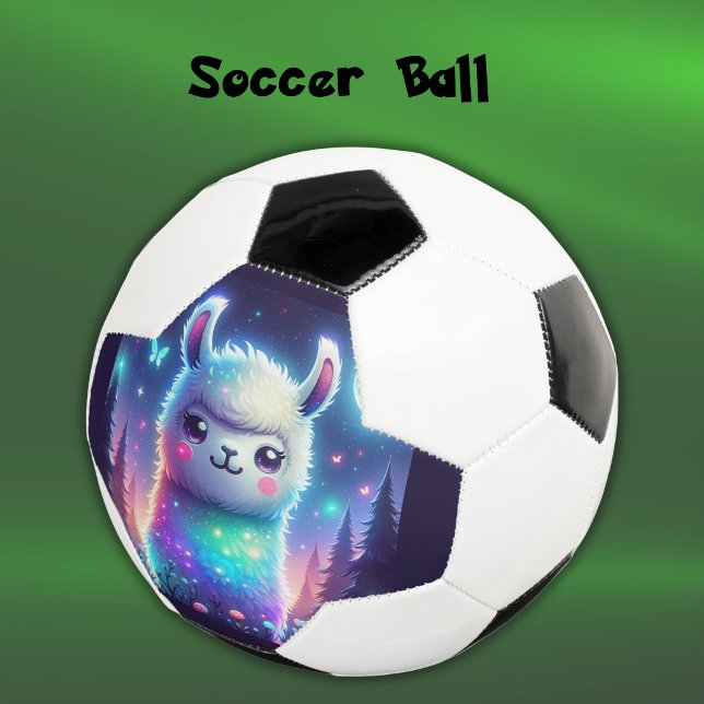 Cute Colourful Llama Holographic | Soccer Ball (Creator Uploaded)