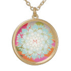 Cute Colourful Lotus Flower Monogram