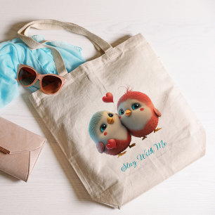 Cute colourful love birds Tote Bag