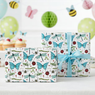 Cute Colourful Love Bug Insects for Bug Lovers  Wrapping Paper