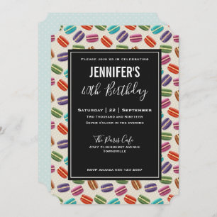 Cute Colourful Macarons Pattern Birthday Invitation
