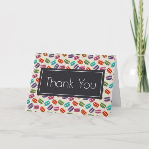 Cute Colourful Macarons Pattern Thank You Card