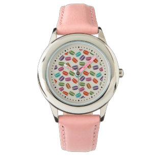Cute Colourful Macarons Pattern with Polka Dots Watch