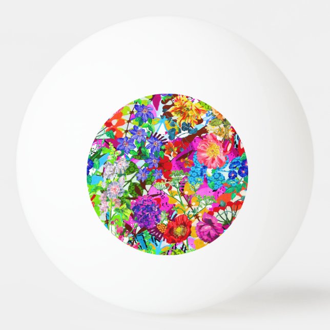 Cute colourful magic flowers All-Over-Print T-Shir Ping Pong Ball (Front)