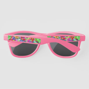 Cute colourful magic flowers sunglasses