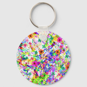 Cute colourful magic summer flowers Case-Mate iPho Key Ring