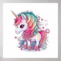 Cute Colourful Magical Creature Unicorn Artwork |