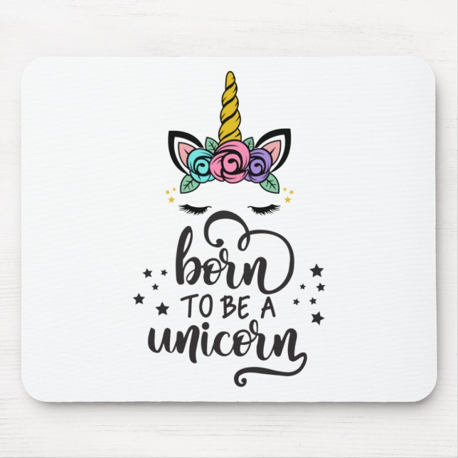Cute Colourful Magical Unicorn Mouse Pad (Front)