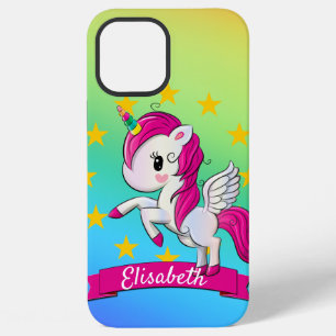 Cute Colourful Magical Unicorn Rainbow Kids Name iPhone 12 Pro Max Case