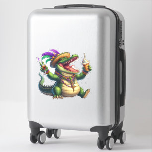 Cute colourful mardi gras alligator
