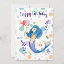 Cute Colourful Mermaid Under the Sea