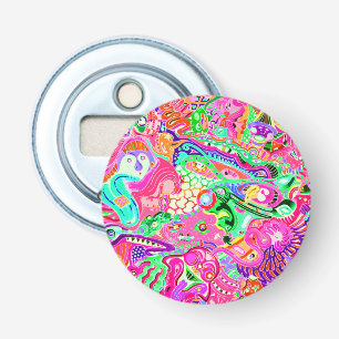 Cute colourful mixed abstract monsters bottle opener