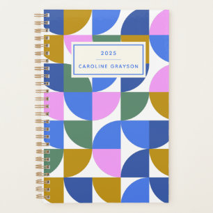 Cute Colourful Modern Geometric Shapes Blue Purple Planner