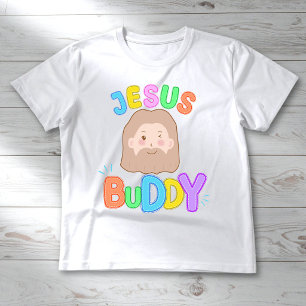Cute Colourful Modern Jesus Buddy Christian Baby T-Shirt